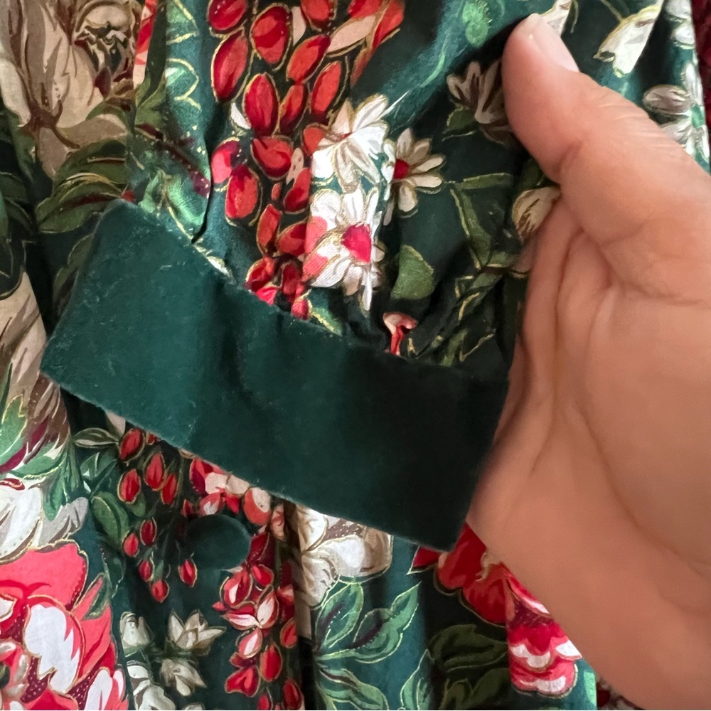 Vintage Bonnie Jean Girls Size 14 Dress Holiday With Velvet Peter Pan Collar - Picture 5 of 7